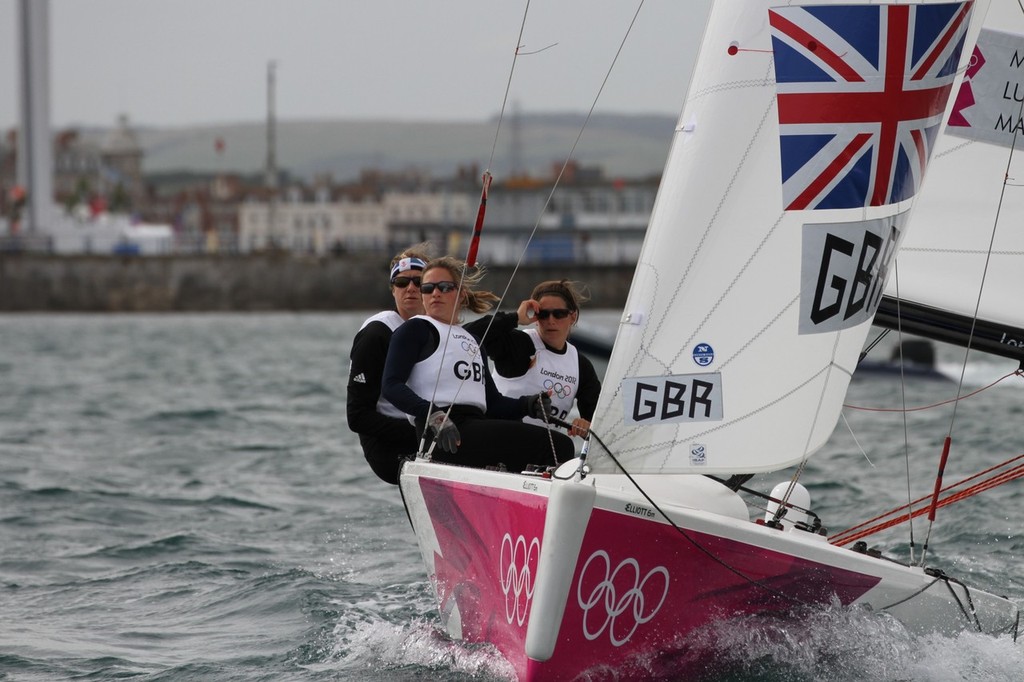 Lucy MacGregor (GBR)in action during the London 2012 Olympic Sailing Competition &copy; Richard Gladwell www.photosport.co.nz