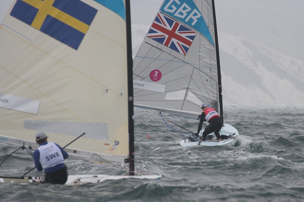 July 31, 2012  Finn Ben Ainslie (GBR) photo copyright Richard Gladwell www.photosport.co.nz taken at  and featuring the  class