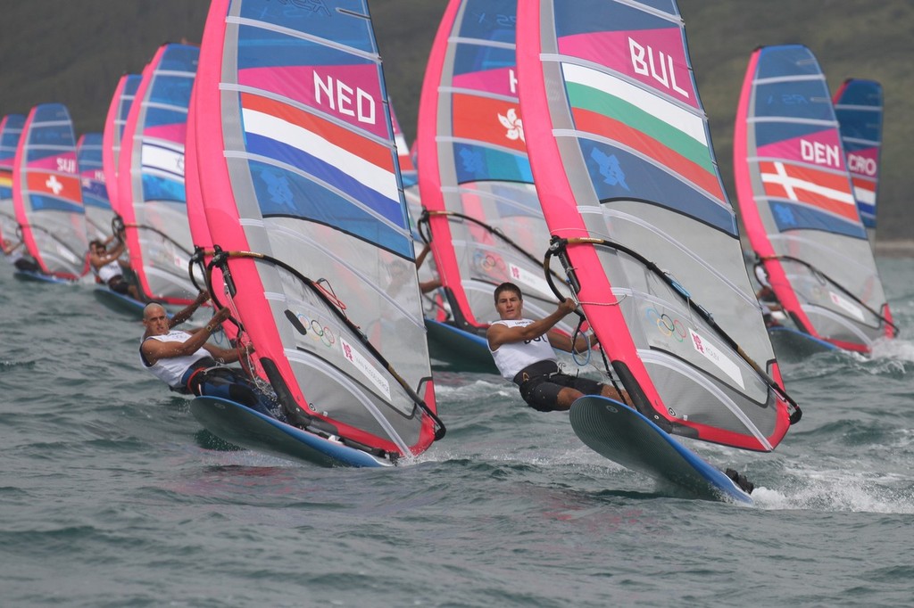 July 31, 2012  Mens Windsurfer - Start Race 1 photo copyright Richard Gladwell www.photosport.co.nz taken at  and featuring the  class