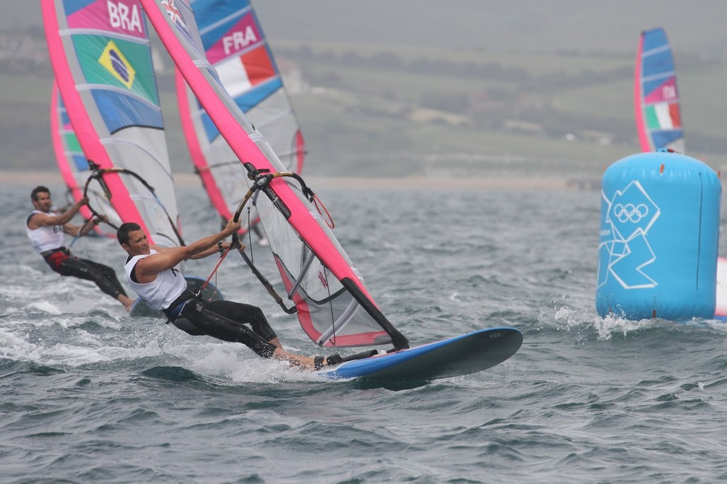 Mens Windsurfer - JP Tobin (NZL)  competing in the 2012 Olympic Regatta - he finished 7th © Richard Gladwell www.photosport.co.nz