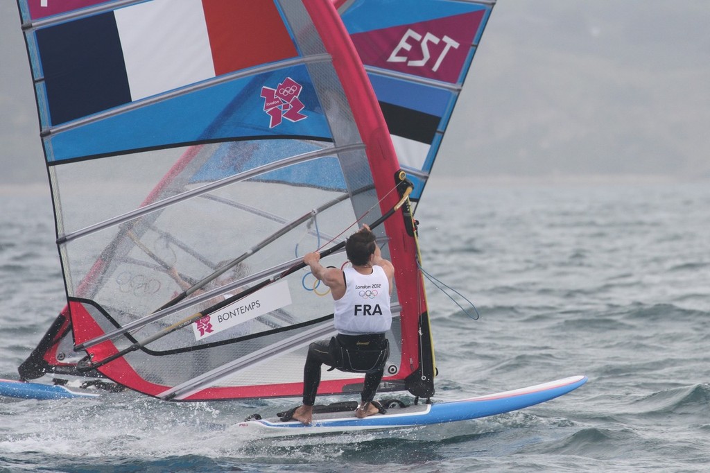 July 31, 2012  Mens Windsurfer, Julian Bontemps (FRA), Silver Medalist in 2008  © Richard Gladwell www.photosport.co.nz