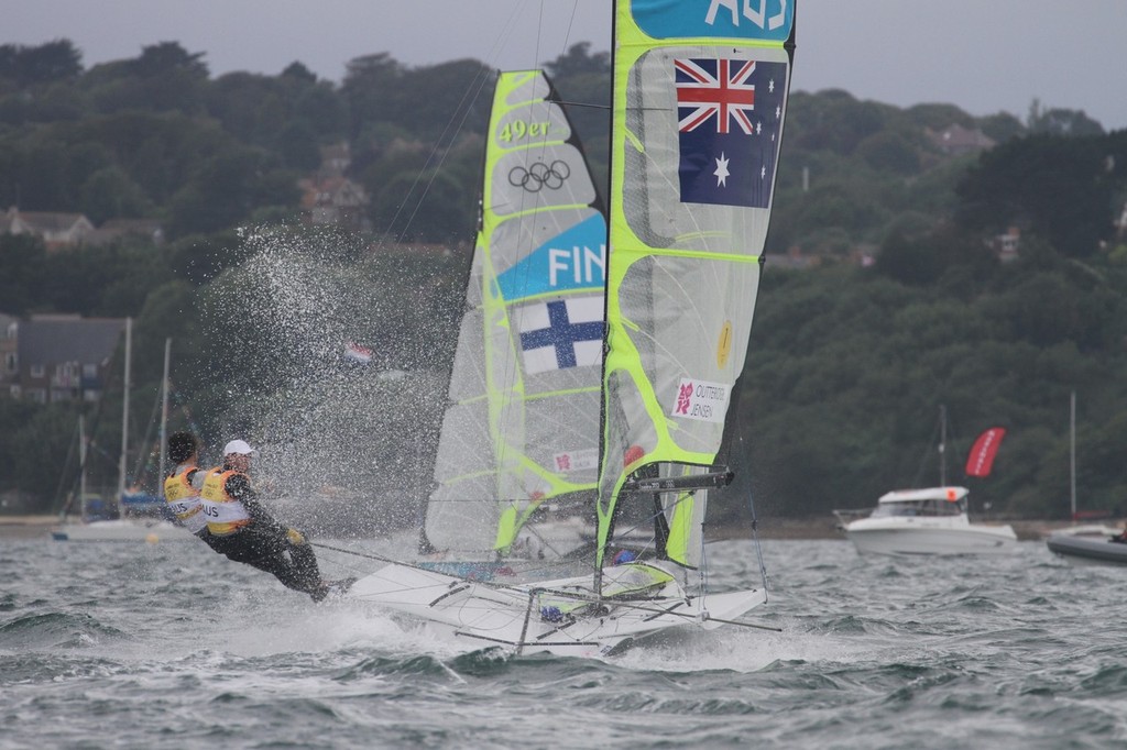 49er leaders Nathan Outteridge and Iain Jensen (AUS) © Richard Gladwell www.photosport.co.nz