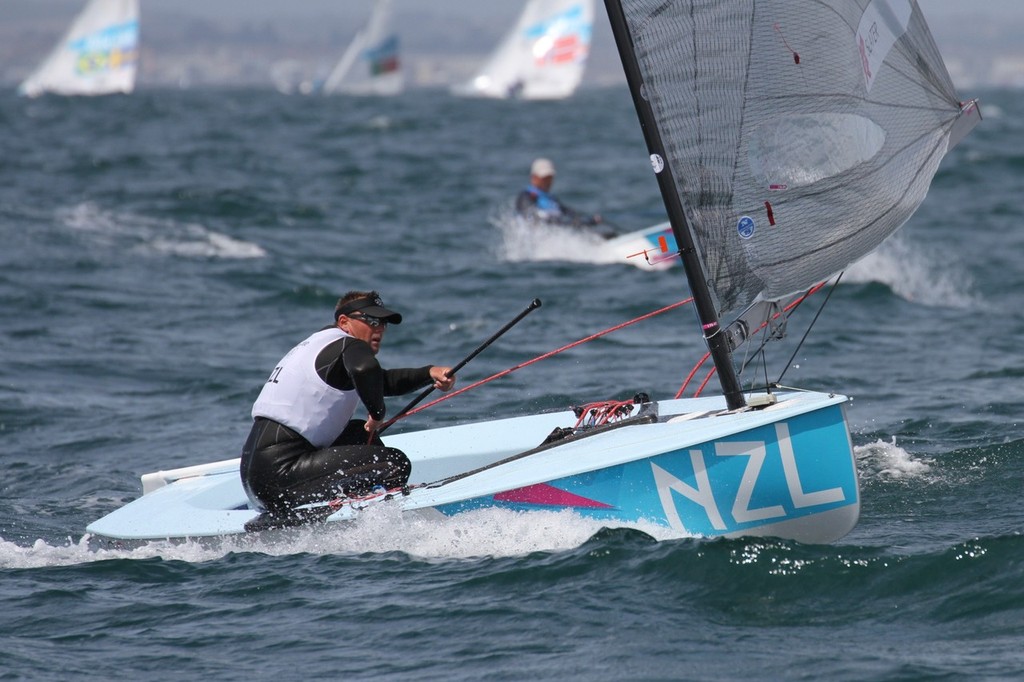  August 3, 2012 - Weymouth, England - Dan Slater (NZL) soon after finishing in eight place in Race 9  of  the Finn class. photo copyright Richard Gladwell www.photosport.co.nz taken at  and featuring the  class