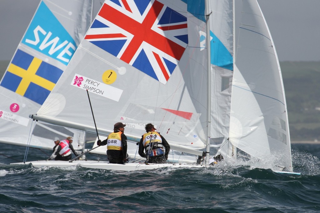 Iain Percy and Andrew Simpson win a Silver medal in the Star-class medal race at the 2012 Olympics © Richard Gladwell www.photosport.co.nz