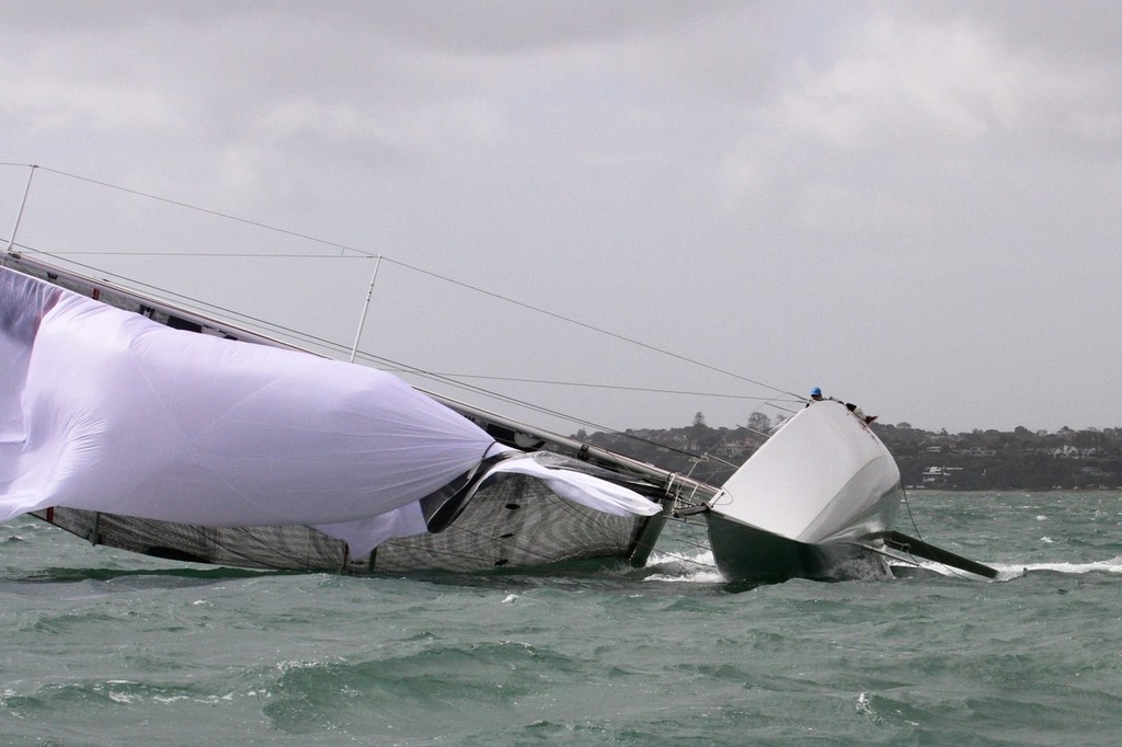 2012 Coastal Classic Start - early casualty when squall hits just after the start photo copyright Richard Gladwell www.photosport.co.nz taken at  and featuring the  class