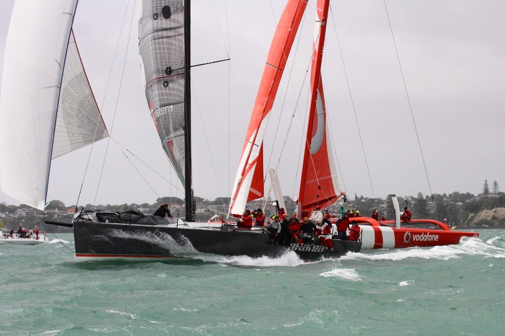 2012 Coastal Classic Start - TeamVodafone Sailing and Akatea after the start of the 2012 Coastal Classic © Richard Gladwell www.photosport.co.nz