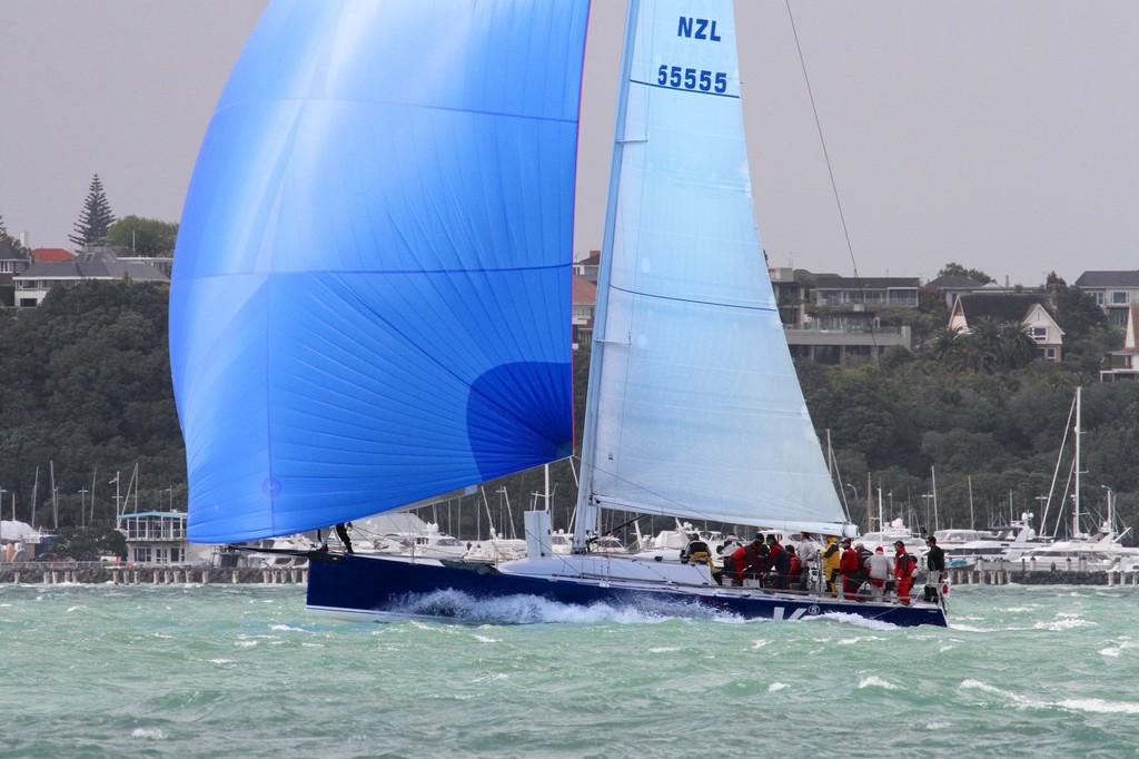 Monohull Line honours winner V5 (David Nathan) after the start of the 2012 Coastal Classic photo copyright Richard Gladwell www.photosport.co.nz taken at  and featuring the  class