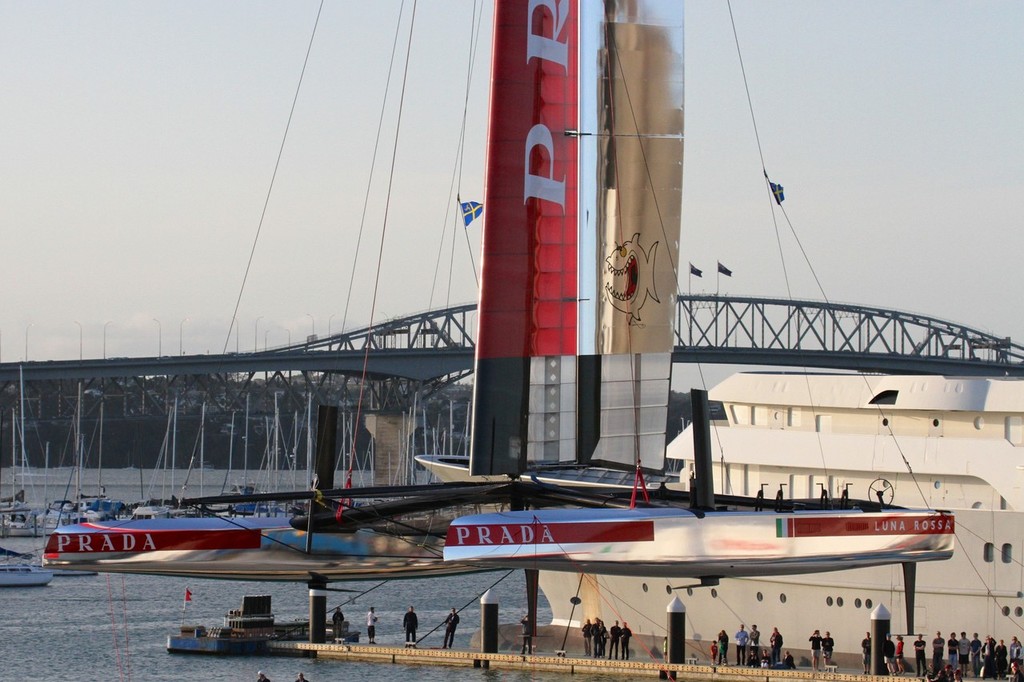 America's Cup - Luna Rossa Challenge launch AC 72, Auckland October 26, 2012 - Luna Rossa Challenge 2013 - Launch October 26, 2012 Auckland photo copyright Sail-World.com/NZ  taken at  and featuring the  class