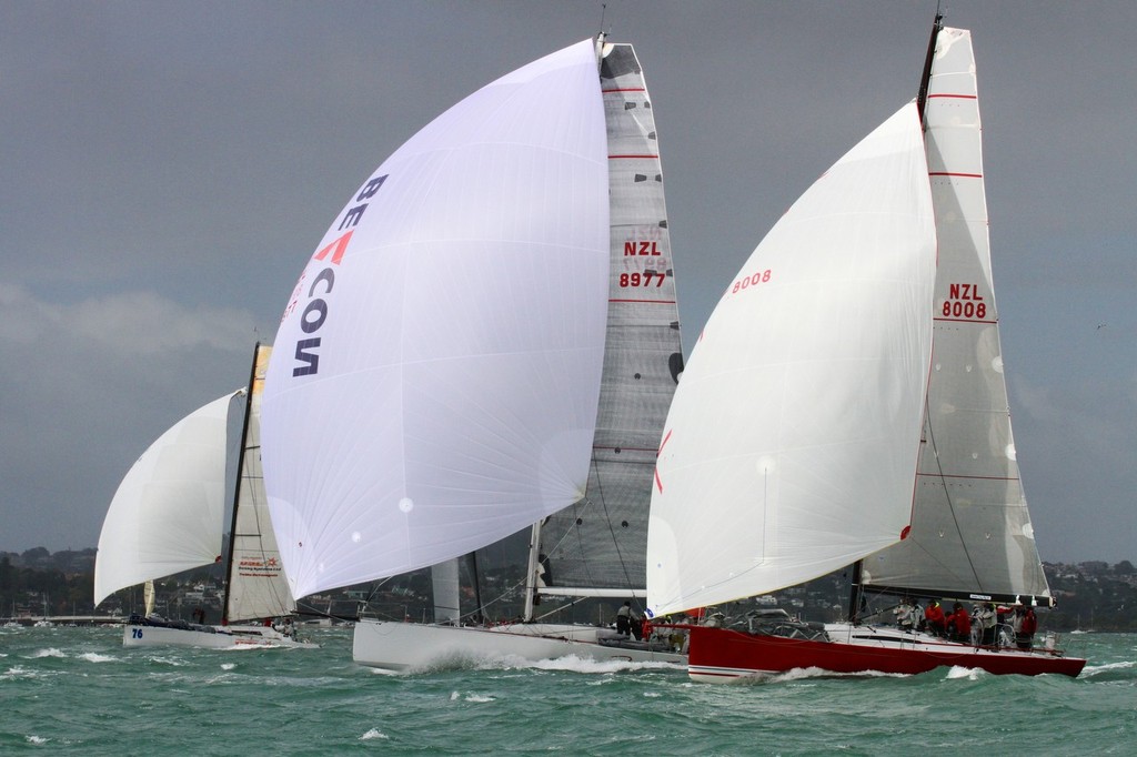 Ran Tan (8977) and Rikki (8008) after the start of the 2012 Coastal Classic © Richard Gladwell www.photosport.co.nz