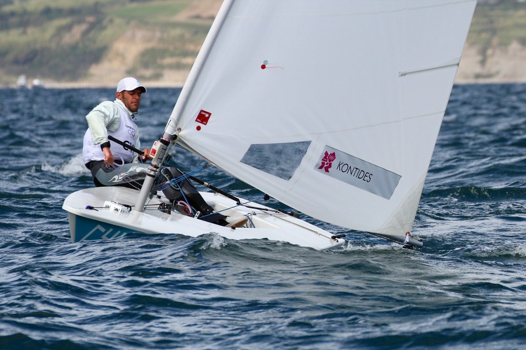 Kontides (CYP) sets up to round the weather mark in the 2012 Olympics - he won the Silver medal. photo copyright Richard Gladwell www.photosport.co.nz taken at  and featuring the  class