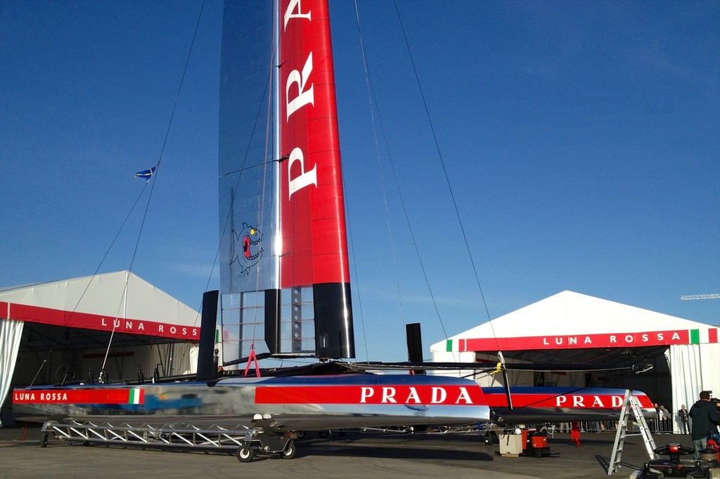 America's Cup - Luna Rossa Challenge launch AC 72, Auckland October 26, 2012 - Luna Rossa Challenge 2013 - Launch October 26, 2012 Auckland photo copyright Sail-World.com/NZ  taken at  and featuring the  class