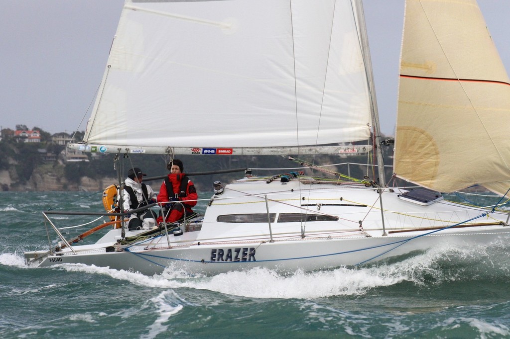 Erazer sailing two handed  after the start of the 2012 Coastal Classic © Richard Gladwell www.photosport.co.nz