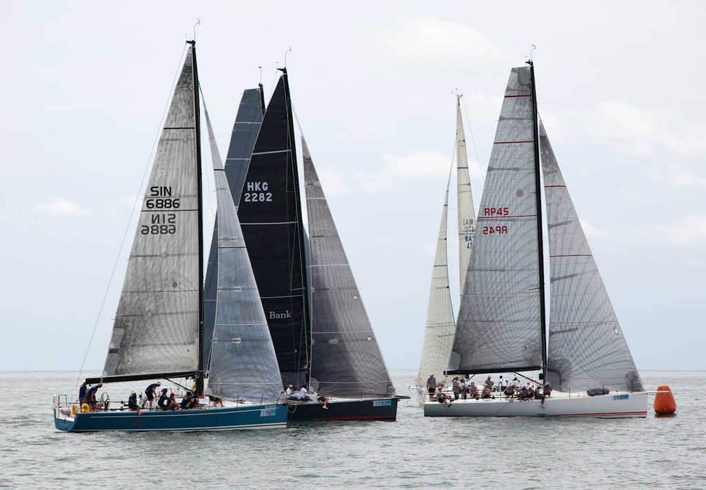 Raja Muda Selangor International Regatta 2012 - Class 1 start. Utarid squeezed out at the pin end photo copyright Guy Nowell / RMSIR taken at  and featuring the  class