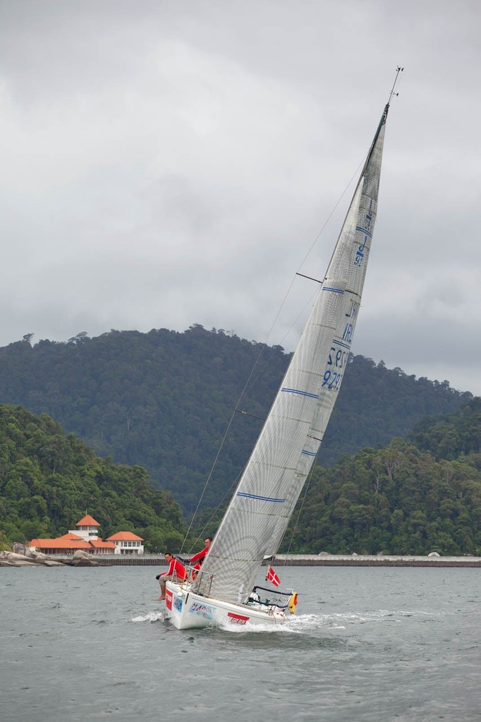 Raja Muda Selangor International Regatta 2012 - NiJinsky powers past the never-actually-opened marina near Pular Pangkor © Guy Nowell / RMSIR