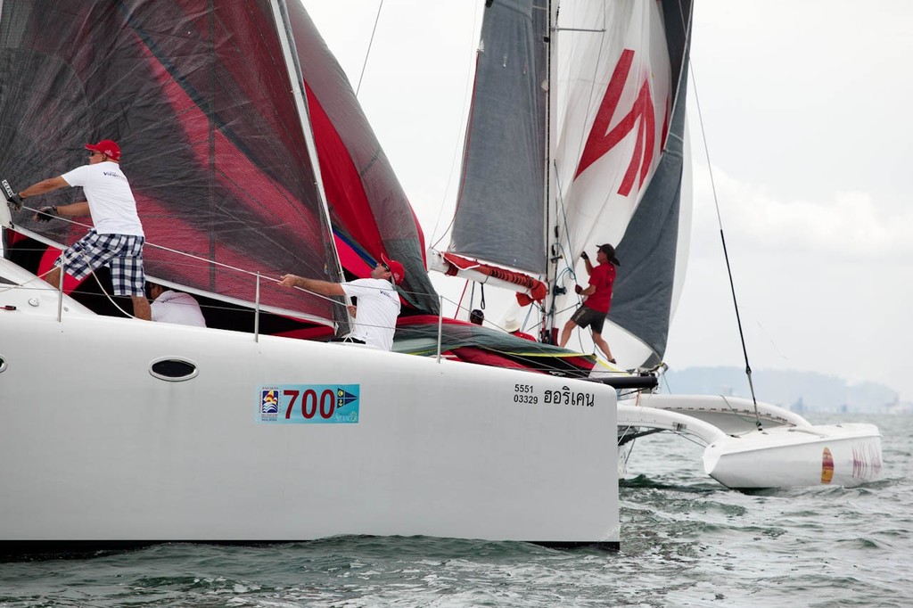 Raja Muda Selangor International Regatta 2012 - Hurricane snapping at the heels of Miss Saigon © Guy Nowell / RMSIR