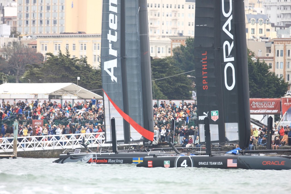 Taking it to the people - America&rsquo;s Cup World Series San Francisco 2012 August, Match Racing Qualifier photo copyright ACEA - Photo Gilles Martin-Raget http://photo.americascup.com/ taken at  and featuring the  class