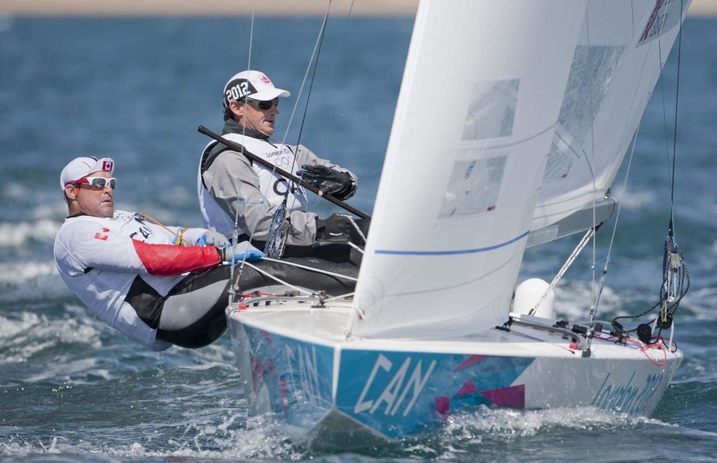 20120729 Copyright onEdition 2012©
Free for editorial use image, please credit: onEdition

Richard Clarke and Tyler Bjorn (CAN), competing today, 29.07.12, in the Men's Keelboat (Star) event in The London 2012 Olympic Sailing Competition.

The London 2012 Olympic Sailing Competition runs from 29 July to 12 August and brings together 380 of the world's best sailors to race on Weymouth Bay.
Sailing made its Olympic debut in 1900 and has appeared at every Olympic Games since 1908.
In 2012 athletes photo copyright onEdition http://www.onEdition.com taken at  and featuring the  class