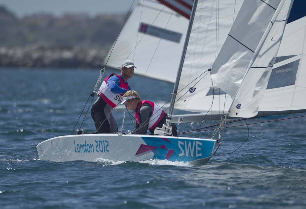 Fredrik Loof and Max Salminen (SWE), who won the Gold Medal in the Medal Race Men’s Keelboat (Star) event in The London 2012 Olympic Sailing Competition. © onEdition http://www.onEdition.com