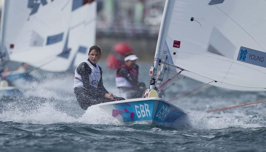 20120806 Copyright onEdition 2012©
Free for editorial use image, please credit: onEdition

Alison Young (GBR) competing today, 06.08.12, in the Medal Race Women's One Person Dinghy (Laser Radial) event in The London 2012 Olympic Sailing Competition.

The London 2012 Olympic Sailing Competition runs from 29 July to 12 August and brings together 380 of the world's best sailors to race on Weymouth Bay.
Sailing made its Olympic debut in 1900 and has appeared at every Olympic Games since 1908.
In 201 photo copyright onEdition http://www.onEdition.com taken at  and featuring the  class