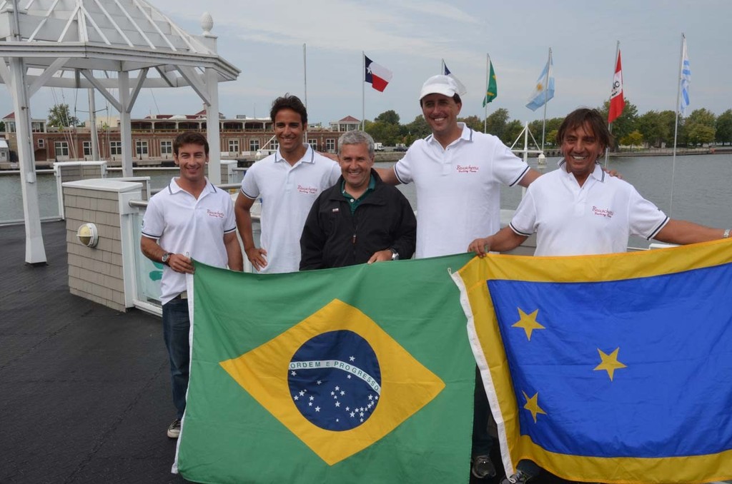 Skipper: Mauricio Santa Cruz, Trimmer: Daniel Santiago, Tactics: Alex Saldanha, Mast: Sergio Bittencourt, Bow: Alfredo Rovere - 2012 J/24 World Championship photo copyright Christopher Howell taken at  and featuring the  class