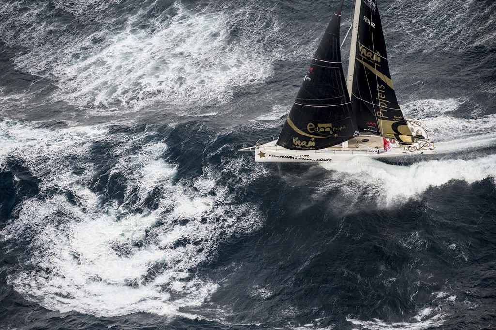 SAILING - PRE VG 2012-2103 - LES SABLES D'OLONNE (FRA) - 27/10/2012 - PHOTO VINCENT CURUTCHET / DPPI / VENDEE GLOBE - BERTRAND DE BROC (FRA) / VOTRE NOM AUTOUR DU MONDE - TRAINING OFF LES SABLES D'OLONNE IN SOLO photo copyright Vincent Curutchet / DPPI / Vendée Globe  taken at  and featuring the  class