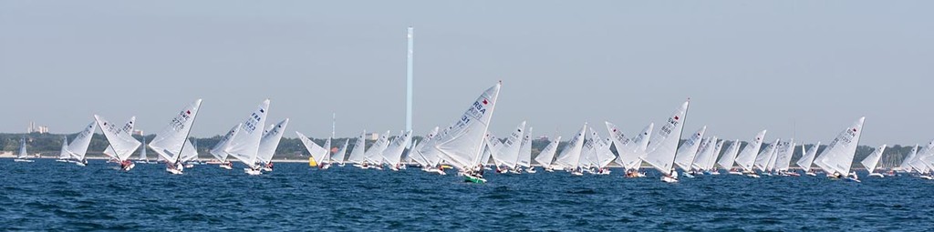 Fleet downwind - OK Dinghy World Championship 2012 © International OK Dinghy Association - copyright http://www.okdia.org/
