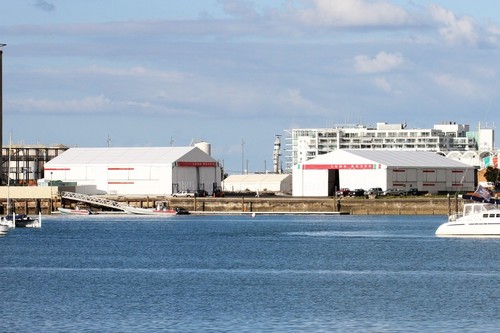 Luna Rossa base in Auckland’s Westhaven Marina - facilities on Pier 30-32 are now more likely to be on this style, if left to the teams © Richard Gladwell www.photosport.co.nz