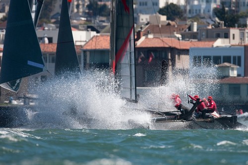 Expect nose diving cats, carnage and a Show - in the first ACWS in San Francisco © ACEA - Photo Gilles Martin-Raget http://photo.americascup.com/