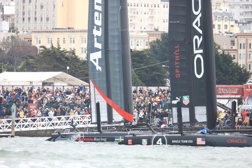 Taking it to the people - America’s Cup World Series San Francisco 2012 August, Match Racing Qualifier © ACEA - Photo Gilles Martin-Raget http://photo.americascup.com/