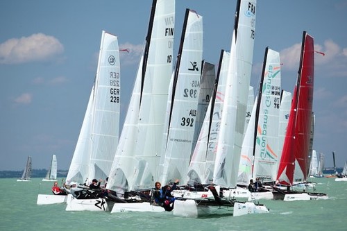 Chris Way and Rod Waterhouse at F18 Worlds 2011, Hungary Sail Number 392 © Aron Szanto