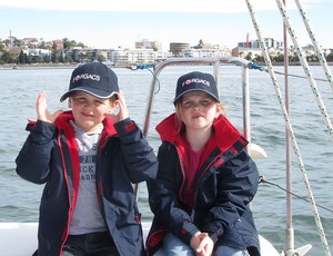 Eamon and Yardley Braidwood love the boat. - Forgacs Defence Spring Regatta photo copyright Tom Braidwood taken at  and featuring the  class