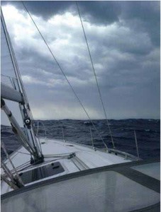 Trybooking heading into the storm during the Port Fairy race - 2012 ORCV Melbourne to Stanley Yacht Race photo copyright Stephanie Juleff taken at  and featuring the  class