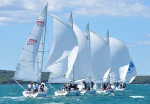 The MRX fleet in action in the New Zealand Keel Boat Championships 2012 - 2013 Pacific Keel Boat Challenge photo copyright Tom Macky taken at  and featuring the  class