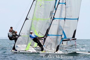 Tessa Parkinson and Kate Lathouras taking the inaugural 49erFX Australian Championship - ZHIK 9er Nationals photo copyright  Alex McKinnon Photography http://www.alexmckinnonphotography.com taken at  and featuring the  class