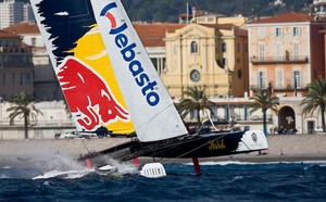 The Extreme Sailing Series 2012. Act7 Nice. France
Red Bull Sailing Team, skippered by Roman Hagara (AUT), with tactician Hans Peter Steinacher (AUT), mainsail trimmer Matt Adams (GBR), headsail trimmer Pierre Le Clainche (FRA) and bowman Graeme Spence (AUS). 


Credit: Lloyd Images - 2012 Extreme Sailing Series Act 7 photo copyright Lloyd Images http://lloydimagesgallery.photoshelter.com/ taken at  and featuring the  class