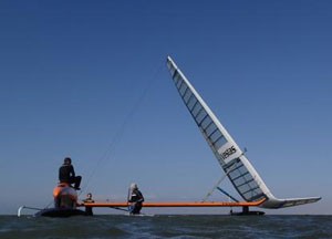 Hoisting the rig... - Vestas Sailrocket 2 photo copyright Dave and Gordon Cameron / Vestas Sailrocket http://www.sailrocket.com/ taken at  and featuring the  class