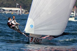 2012 18ft Skiffs: AEG 3-Buoys Challenge, Race 6 photo copyright Frank Quealey /Australian 18 Footers League http://www.18footers.com.au taken at  and featuring the  class