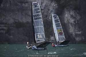 12_17321  ©Th.Martinez/Sea&Co.  CAMPIONE DEL GARDA - ITALY . 23 August  2012 . 
2012 ZHIK NAUTICA MOTH WORLDS. Day 4.
83-Andrew McDougall(AUS3900), A5-Simon Payne(GBR3836) photo copyright Th Martinez.com http://www.thmartinez.com taken at  and featuring the  class