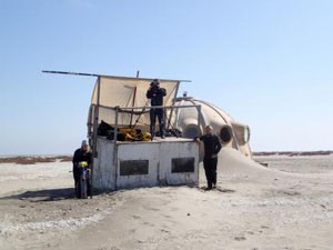 We're all surprised that this hut is still here. Every year it gets a bit lower. - Vestas Sailrocket 2 photo copyright Dave and Gordon Cameron / Vestas Sailrocket http://www.sailrocket.com/ taken at  and featuring the  class