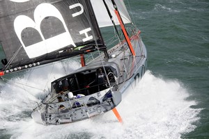 Aerial photo-shoot of the IMOCA Open 60 Alex Thomson Racing Hugo Boss during a training session before the VendÈe Globe in the English Channel..The VendÈe Globe is a round-the-world single-handed yacht race, sailed non-stop and without assistance. photo copyright Christophe Launay taken at  and featuring the  class