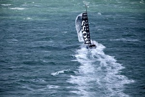 Aerial photo-shoot of the IMOCA Open 60 Alex Thomson Racing Hugo Boss during a training session before the VendÈe Globe in the English Channel..The VendÈe Globe is a round-the-world single-handed yacht race, sailed non-stop and without assistance. photo copyright Christophe Launay taken at  and featuring the  class