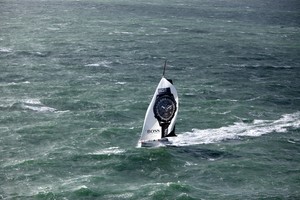 Aerial photo-shoot of the IMOCA Open 60 Alex Thomson Racing Hugo Boss during a training session before the VendÈe Globe in the English Channel..The VendÈe Globe is a round-the-world single-handed yacht race, sailed non-stop and without assistance. photo copyright Christophe Launay taken at  and featuring the  class