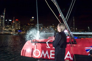 Mandy Barker christens New Zealand. Emirates Team New Zealand naming ceremony for ’New Zealand’, the team’s first AC72. photo copyright Chris Cameron/ETNZ http://www.chriscameron.co.nz taken at  and featuring the  class