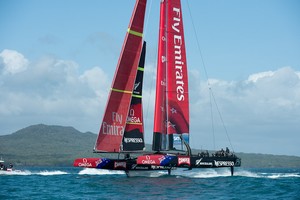 Emirates Team NZ AC72 sailing on the Hauraki Gulf, Auckland NZ September 6, 2012 photo copyright Chris Cameron/ETNZ http://www.chriscameron.co.nz taken at  and featuring the  class