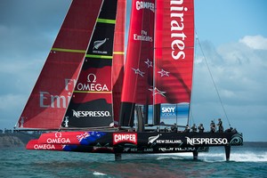 Emirates Team NZ AC72 sailing on the Hauraki Gulf, Auckland NZ September 6, 2012 photo copyright Chris Cameron/ETNZ http://www.chriscameron.co.nz taken at  and featuring the  class