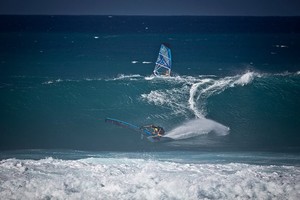 Classic Pritchard bottom turn - 2012 AWT Maui Makani Classic photo copyright American Windsurfing Tour http://americanwindsurfingtour.com/ taken at  and featuring the  class