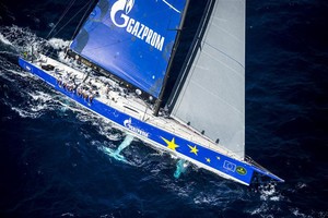 ESIMIT EUROPA 2 (SLO) at the front of the fleet - 2012 Rolex Middle Sea Race photo copyright  Rolex/ Kurt Arrigo http://www.regattanews.com taken at  and featuring the  class