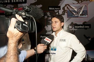 OC Sport's Francois Vergnol is interviewed by ESPN Brazil photo copyright Eduardo Antonialli, XYZ Live taken at  and featuring the  class