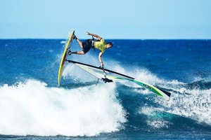 Effortless one handed goitre Browne - 2012 AWT Maui Makani Classic photo copyright American Windsurfing Tour http://americanwindsurfingtour.com/ taken at  and featuring the  class