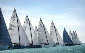 Fleet start on Day 4 - 2012 Rolex Farr 40 World Championship photo copyright  Rolex/ Kurt Arrigo http://www.regattanews.com taken at  and featuring the  class